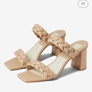 Dolce Vita Paily Braided Strap Shoe Heel Pumps Cream Stella Blush Pink Size 9.5